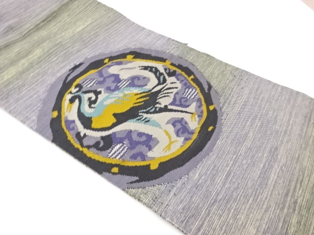 JAPANESE KIMONO / BIRD PATTERN WOVEN A CIRCLE NAGOYA OBI
